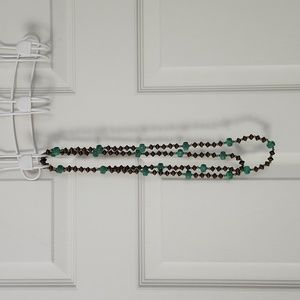 Gold and green beaded necklace